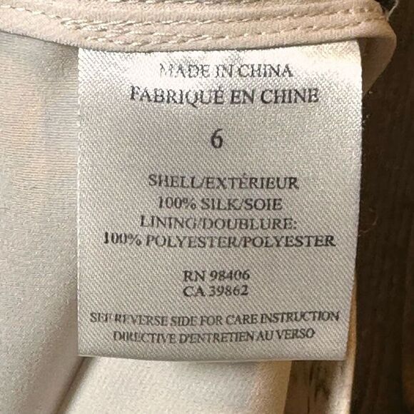 THEORY 100%SILK FLORAL IVORY RELAXED CHINO TAPERED PLEAT PANTS - Picture 5 of 5